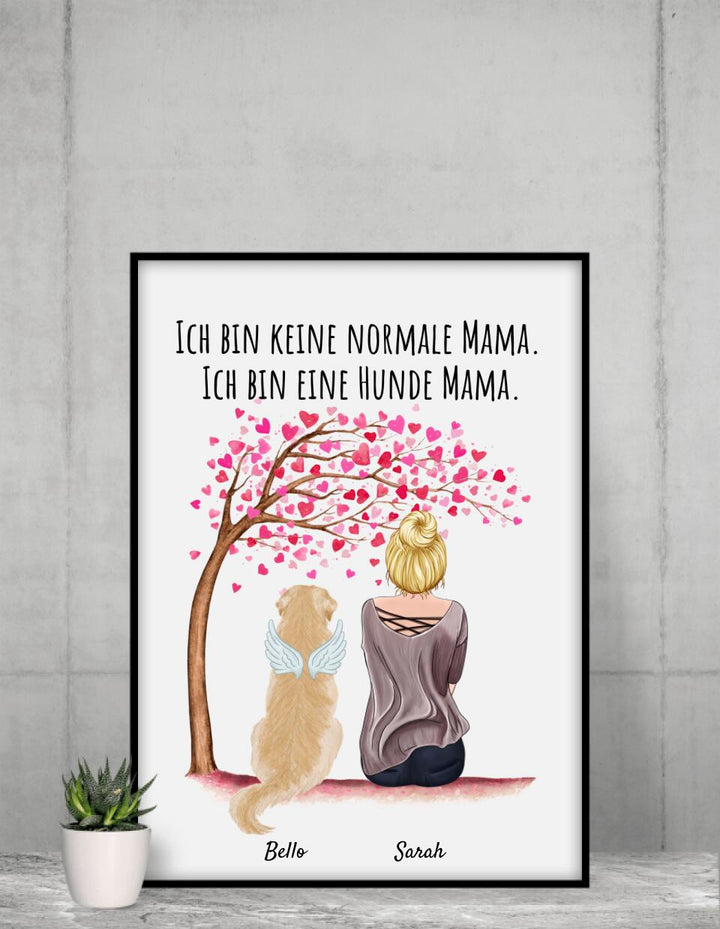 Frau mit Hunden - Personalisierter Kunstdruck (Poster,Leinwand) –