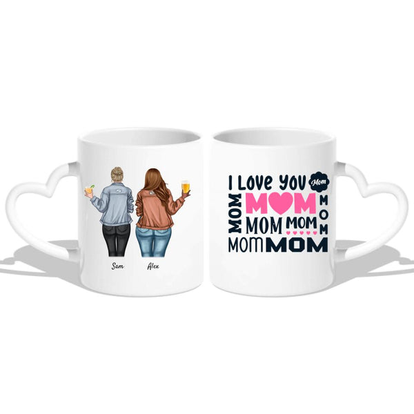 Mutter und Tochter (bis zu 4 Töchter) - Personalisierte Tasse