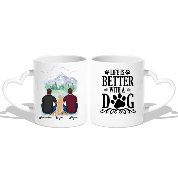 Männer mit Hunden - Personalisierte Tasse