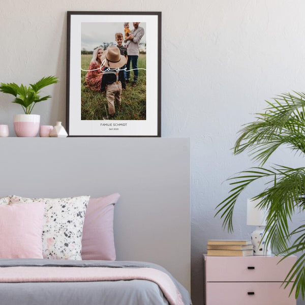 Familie "love" mit Foto - Personalisierter Kunstdruck (Poster / Leinwand)