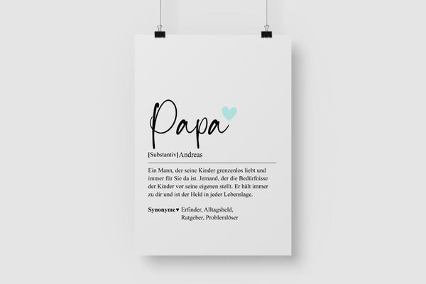 Papa Definition - Personalisiertes Poster
