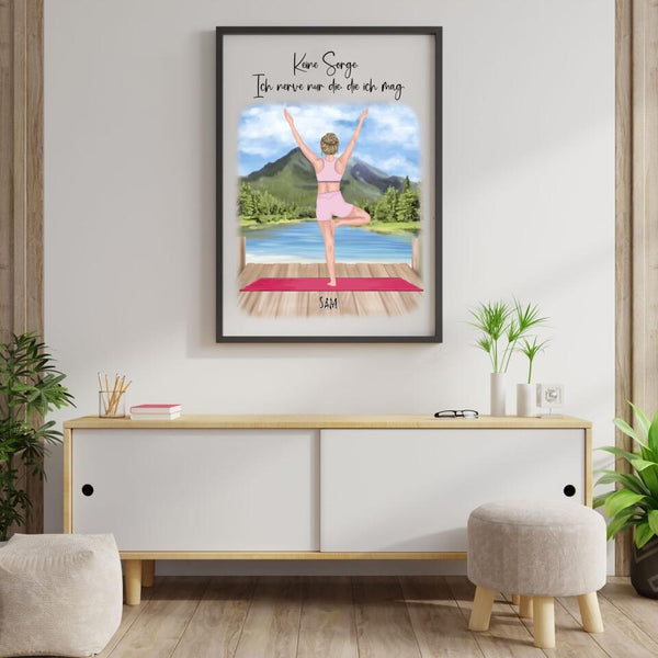 Yoga Freundinnen - Personalisierter Kunstdruck (Poster, Leinwand)