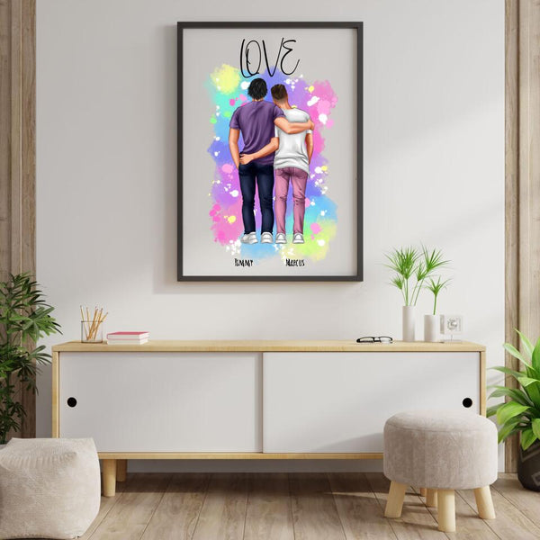 "Weil Liebe siegt" LGBTQ+ - Personalisierter Kunstdruck (Poster, Leinwand)