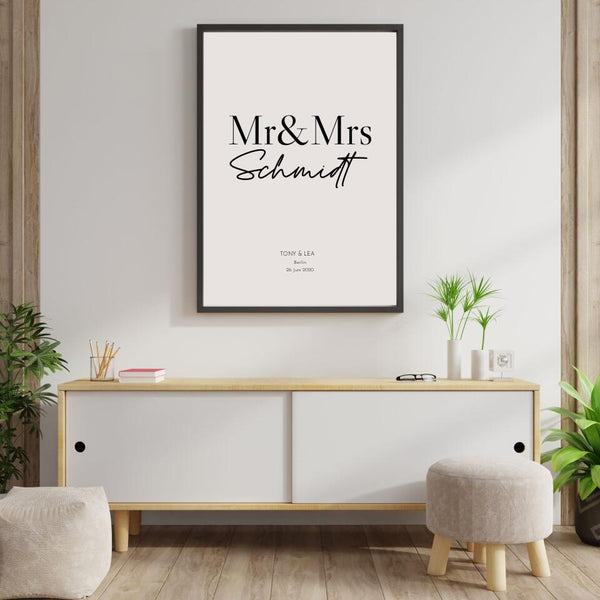 Mr & Mrs - Personalisierter Kunstdruck