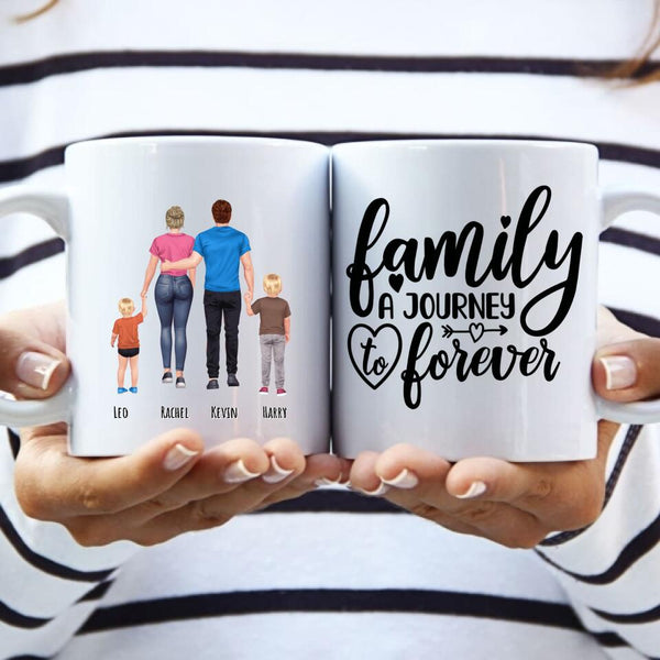 Familie mit Kindern - Personalisierte Tasse
