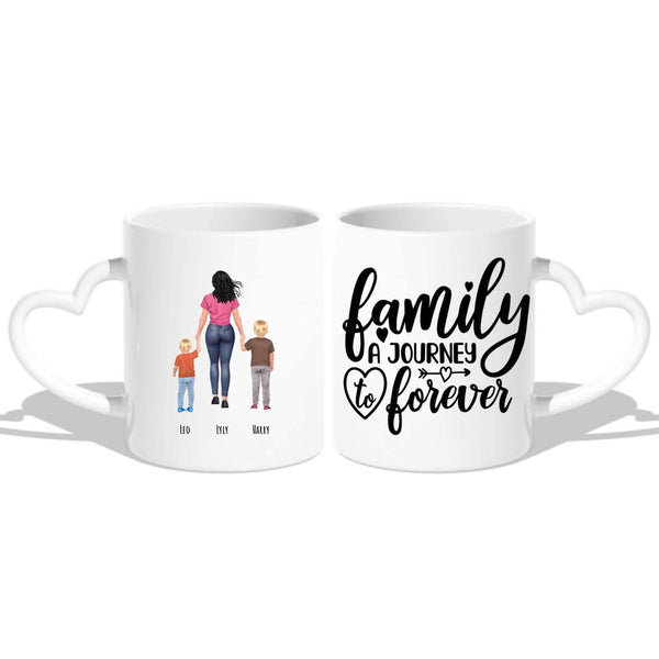 Mutter und Kinder - Personalisierte Tasse