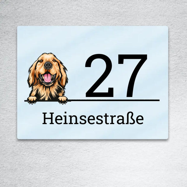 Hausnummer mit Hunden - Personalisiertes Türschild