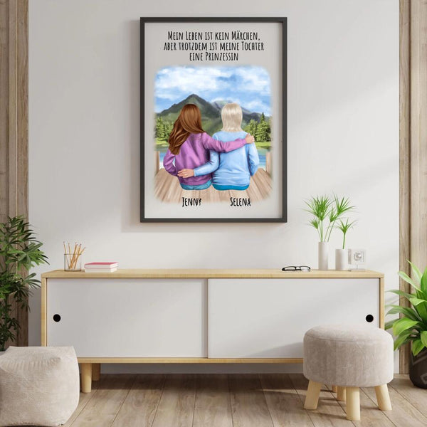 Großmutter mit Tochter - Personalisierter Kunstdruck (Poster, Leinwand)