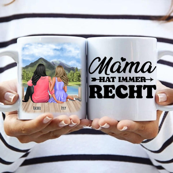 Mutter mit Tochter - Personalisierte Tasse