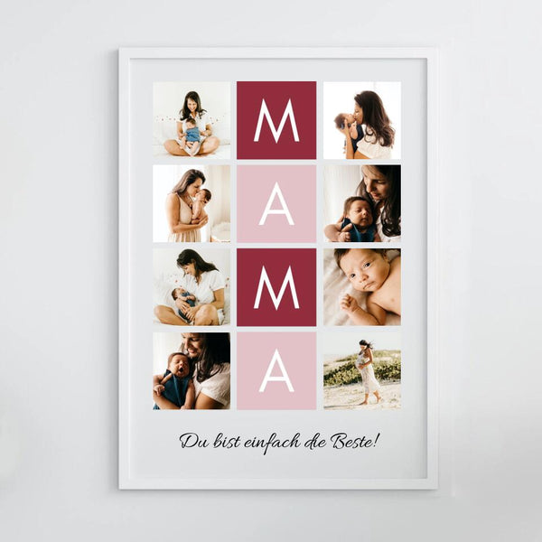 Fotocollage Mama - Personalisierter Kunstdruck (Poster, Leinwand)