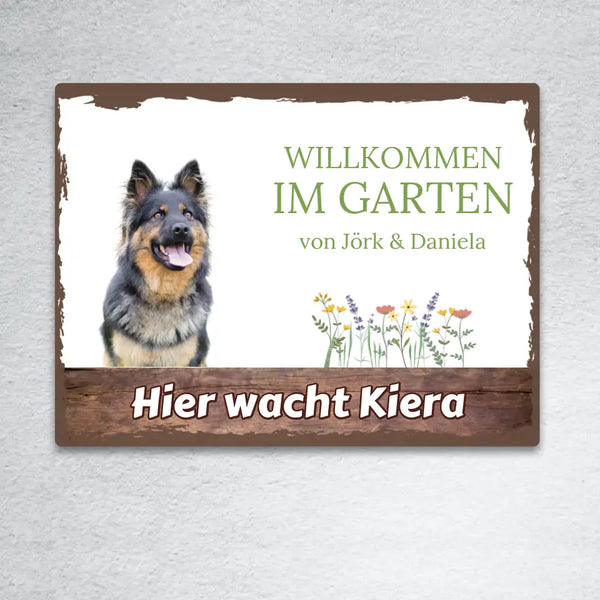 Hund Garten - Personalisiertes Türschild