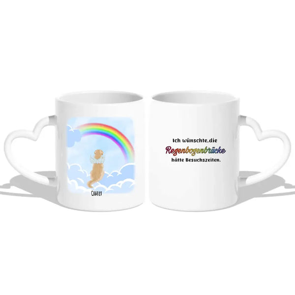 Tiere auf der Regenbogenbrücke - Personalisierte Tasse